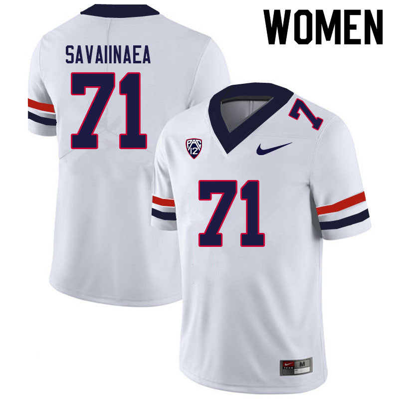 Women #71 Jonah Savaiinaea Arizona Wildcats College Football Jerseys Sale-White